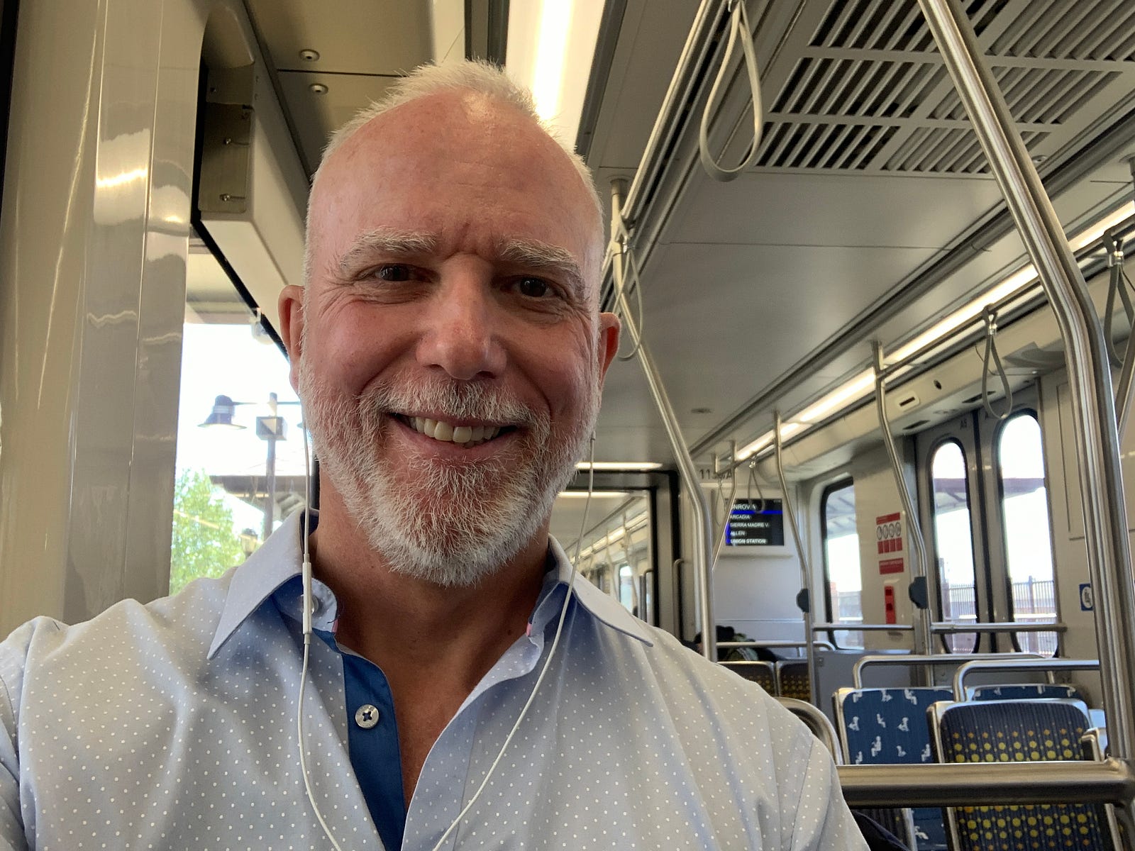 Dan on the train.